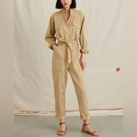 ALEX MILL 'EXPEDITION JUMPSUIT IN WASHED TWILL' IN VINTAGE KHAKI - Picture 1 of 5